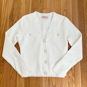 Ivory Cardigan with Pearl Buttons